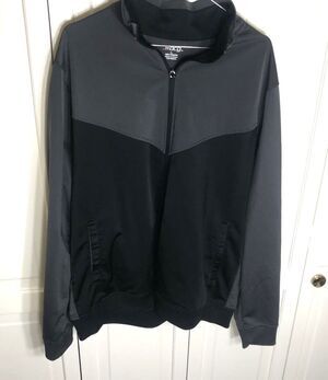 BCG Men's Large Full-Zip Track Jacket Black Gray Athletic Sportswear Coat